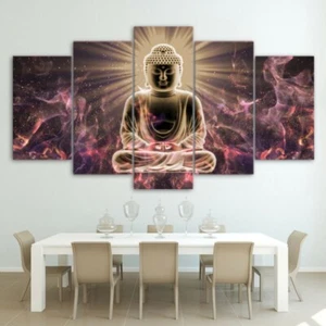Moderne abstrakte Kunst 5 teiliges Set f??r Wanddekoration mit Buddha Licht - Bild 1 von 12