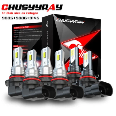 FOR Chrysler 300 2005-2009 - 6x 6000K LED Headlight High Low Fog Bulbs Combo Kit - Image 1 of 4