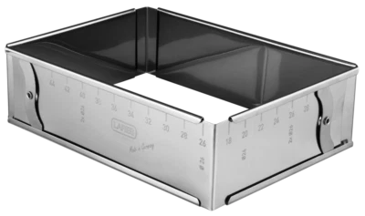 Lares Backrahmen Klemmung eckig 7,5 cm verstellbar Backrand Tortenring Edelstahl - Bild 1 von 2