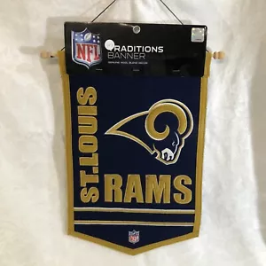 NEW St Louis Football Rams Embroidered Wool Traditions 12x18 Mini Banner Flag V - Picture 1 of 6