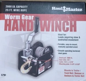 1 Ton Capacity Hand Winch Hand Crank Gear Aircraft Portable Heavy Duty Steel NEW - Picture 1 of 7