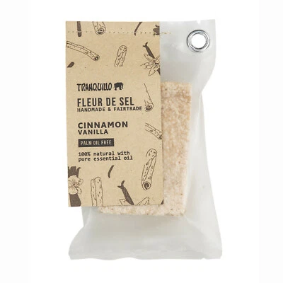 TRANQUILLO Seife Meersalz Fleur de Sel / Zimt-Vanille / 100% natürliche Inhaltsstoffe 100g