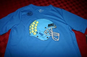BOYS NIKE DRY DRI-FIT FOOTBALL HELMET SHIRT BLUE YOUTH XL LARGE 913124-465 NWT - Picture 1 of 3
