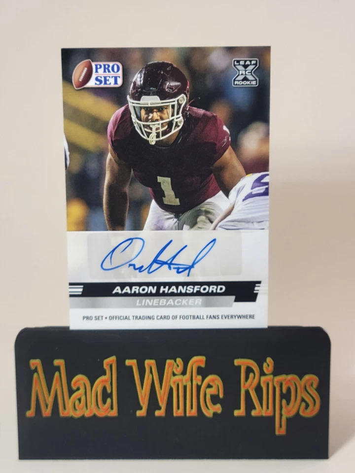 Aaron Hansford 2022 Leaf Pro Set RC AUTO AUTOGRAPH Texas A&M Aggies Cowboys RC - Image 1 of 4