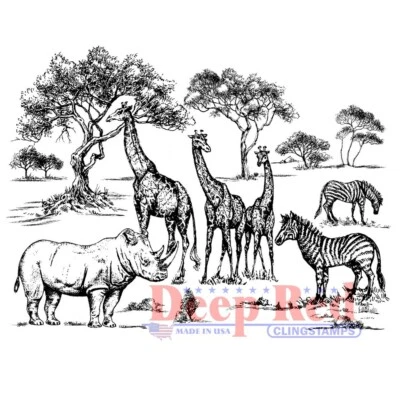 Deep Red Stamps Safari Rubber Cling Stamp - Image 1 of 4