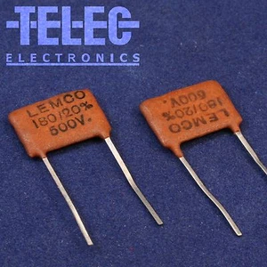 2 piezas. Condensador de mica Lemco Silver 180pF / 20% / 500V - Imagen 1 de 1