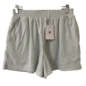 NWT Hurley Shorts Size M Light Blue Teal Terri Towel Comfy Beach Shorts Soft - Picture 1 of 6