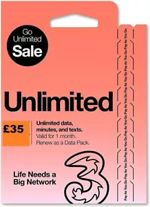 OFFICIAL THREE 3 NETWORK Sim Card Pay As You Go Trio SIM CARD 3G 4G 5G PLAN NEW - Picture 1 of 2