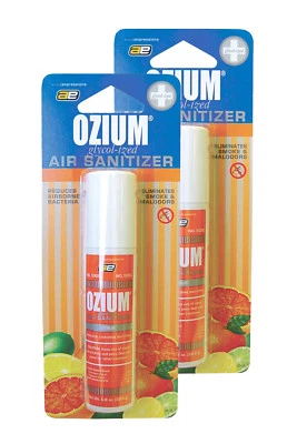 Ozium Smoke & Odor Eliminator Car&Home Air Sanitizer/Freshener 0.8oz Citrus-2 pk