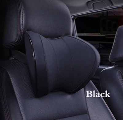 Cojín para asiento de coche reposacabezas cuello almohada espuma viscoelástica negro accesorios para coche  Foto 1 de 4