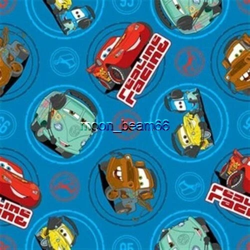 32 Inches Disney Movie Cars Crew of Red line Team Blue Cotton Fabric 7/8 Yard - Image 1 of 1