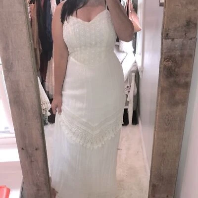 Trixxi size 7 ivory lace crochet maxi sundress Foto 1 de 4