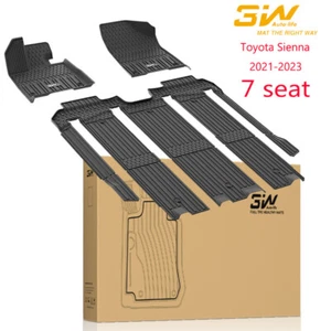 3W Custom Fit Floor Mats 3 Row Liners Black for 2021-2023 Toyota Sienna 7 Seat - Picture 1 of 17