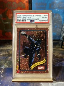2025 Topps Marvel Chrome Black Panther No. 136 Rose Gold Mini Diamonds /40 - Picture 1 of 2
