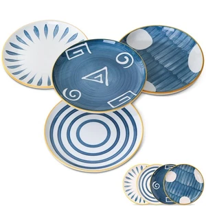 Dinner Plates Set of 4, Ceramic Sandwich Plate, 8 Inch Saucers Plates, Shallo... - Bild 1 von 7