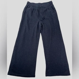 Calme Hose Damen mittelgrau weites Bein Lounge Jogginghose Kordelzug Made in USA - Bild 1 von 9