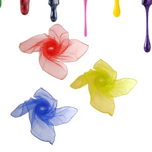  12 bufandas de seda cuadradas coloridas con dobladillo para bailar malabares y ritmo - Imagen 1 de 11