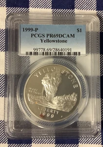 1999-P Yellowstone Commemorative Dollar PR69 DCAM PCGS Blue Label - Picture 1 of 2