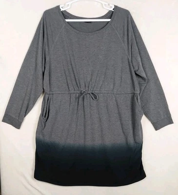 Vestido patinador tórrido para mujer 4X gris jaspeado tinte felpa francesa elástico ombré Foto 1 de 4