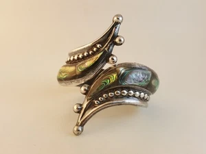 Pulsera pinza abulón plata esterlina vintage Taxco México declaración - Imagen 1 de 12
