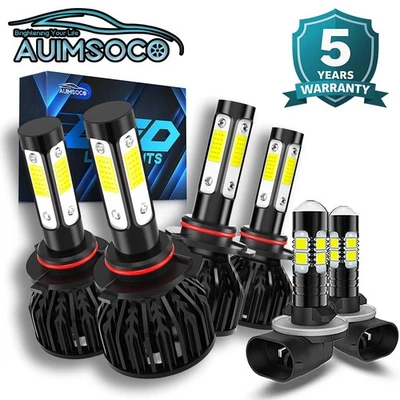 For Chevrolet S10 2000-2004 6000K LED Headlights + Fog Bulbs Kits 6Pcs Bulbs A+ - Image 1 of 4