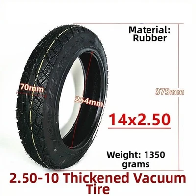 14 Inch 14x2 50 Tubeless Tire for Electric Bicycle and Scooter Anti Slip Grip - Image 1 of 4
