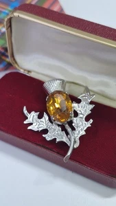 Vintage Sterling Silver Scottish Thistle Brooch WBS Ward Brothers - Picture 1 of 8
