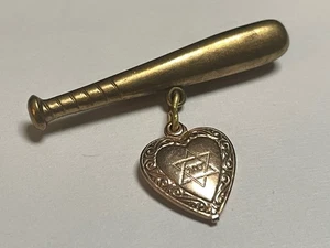 Vintage JEWISH Baseball Bat Souvenir Lapel Pin with STAR OF DAVID - Picture 1 of 3