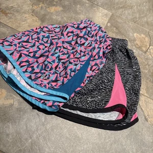 Nike Niñas Pantalones Cortos Tempo Dri-Fit Correr Grande Azul Rosa Negro 2 Pares - Imagen 1 de 15