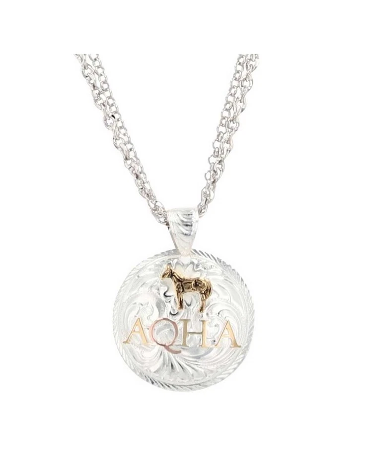 Collar Montana Plateros Mujer AQHA Concho Colgante 18" QNC4351 Foto 1 de 1