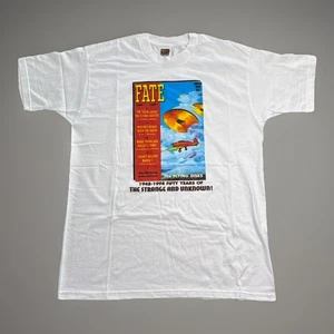 Vintage RARE! Fate Mag Fifty Years Of The Strange And Unknown Alien T-shirt Sz L - Picture 1 of 5