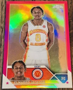 2023 Topps Chrome McDonald's All American Fuchsia Refractor /150 Elmarko Jackson - Picture 1 of 2