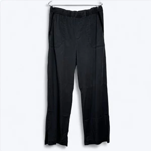 Pantalones Soft Surroundings Exuberantes Talla M Pierna Ancha Borde Negro Informal Salón - Imagen 1 de 11