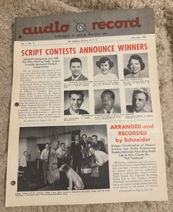 AUDIO RECORD VOL 7 NO. 5 1951 RECORDING MAGAZINE RADIO SCRIPT CONTEST RCA VICTOR - Picture 1 of 4