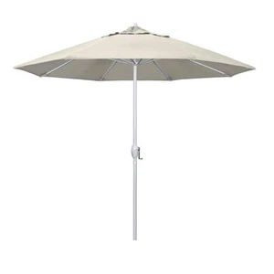 9 ft. Matted White Aluminum Market Patio Umbrella Auto Tilt in Antique Beige - Picture 1 of 1