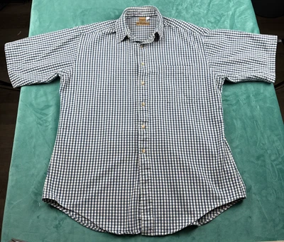 Camisa con botones tallada con volantes para hombre L mezcla de algodón y lino mangas cortas rayas azules Foto 1 de 4