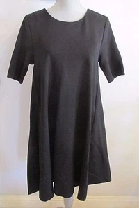 NEW PREMISE BLACK SIZE 8 & 10 A-LINE DRESS w/SHORT SLEEVES & POCKETS - Picture 1 of 9