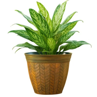 Decorative Rust Effect Planter Pot 23cm or 30cm Garden Plant Pot Packs of - Image 1 of 4