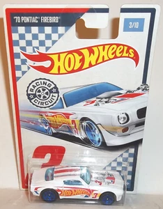 2017 HOT WHEELS 1:64 HW RACING CIRCUIT SERIES 3/10 WHITE '70 PONTIAC FIREBIRD - Picture 1 of 8