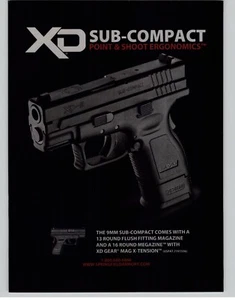 2012 Springfield Armory XD Subcompact 9mm Pistol Magazine Print Ad Promo Art  - Picture 1 of 1