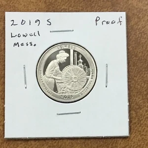 2019-S CLAD PROOF Lowell Massachusetts QUARTER MA ATB America the Beautiful - Picture 1 of 3