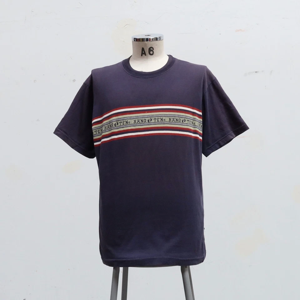 Vintage Hang Ten Stripe Shirt Hawaiian Surf Skate - Image 1 of 4