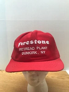 Vintage Firestone Retread Plant Dunkirk N.Y. Snap Back Hat Cap - Picture 1 of 6