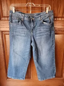 Justice Jeans Girls Blue Denim Jeans Capris Size 16.5 Regular - Simply Low - Picture 1 of 5