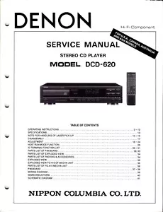 Manuale di servizio originale Denon DCD-620 - Foto 1 di 1
