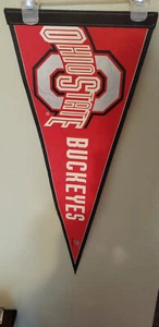 OHIO STATE BUCKEYES WHITE LETTERS NCAA BIG 10 FELT VINTAGE PENNANT 8/13/22 - Picture 1 of 3