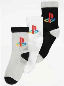 3 PlayStation Logo Socks Cotton Rich 3 Pack - Picture 1 of 2