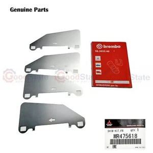 GENUINE Mitsubishi Lancer Evolution 5 6 7 8 9 Brembo Front Brake Pad Shim Set - Picture 1 of 3