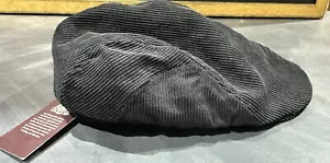 Stetson Corduroy Newsboy Hat Black Medium New With Tags - Picture 1 of 5