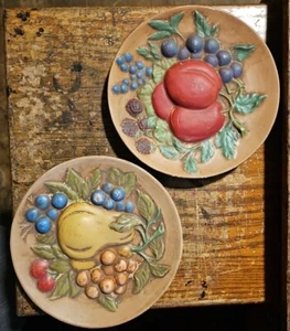 (2) Tazón de baratija vintage para platos de fruta de huerto 7 1/4" - Imagen 1 de 4